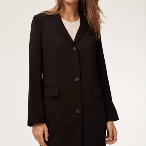 Aritzia Babaton Trent Long Blazer Jacket Black Size 0 - Picture 5 of 10